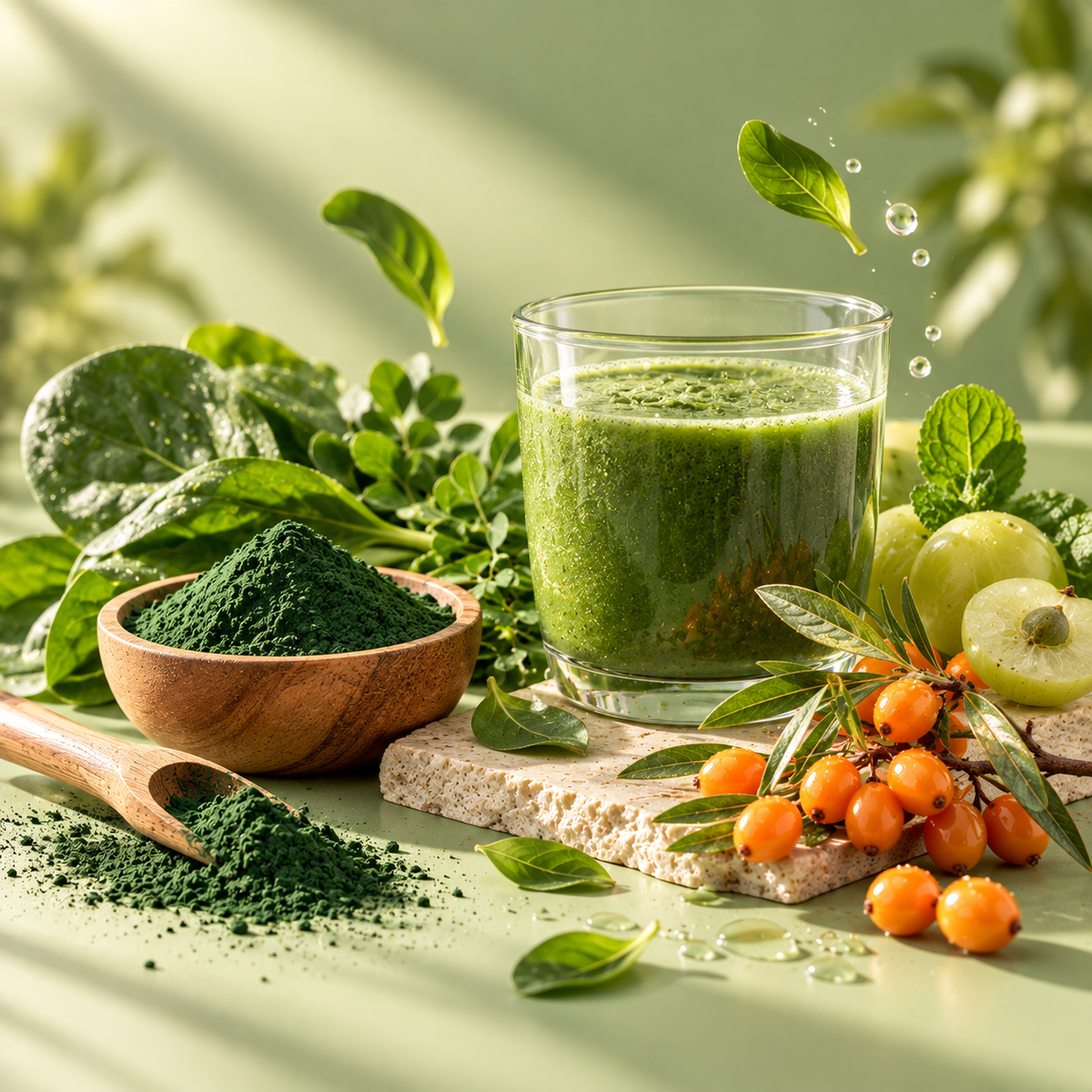 AUROTAIL Green Vitals | Spirulina & Sea Buckthorn