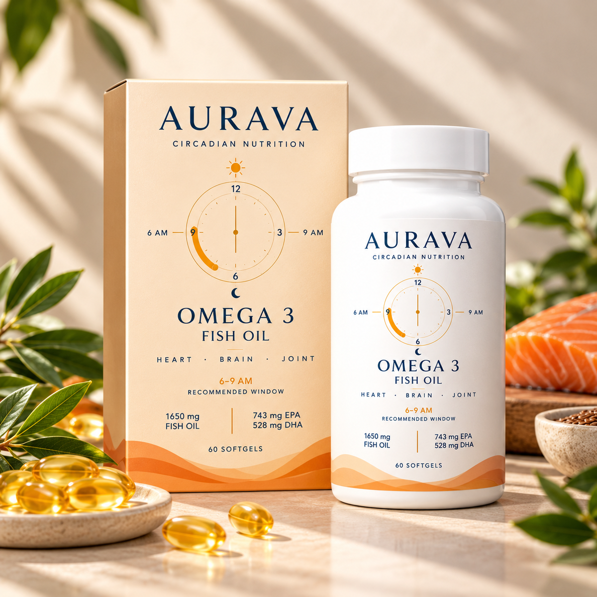 AURAVA Omega-3 Fish Oil | High EPA & DHA